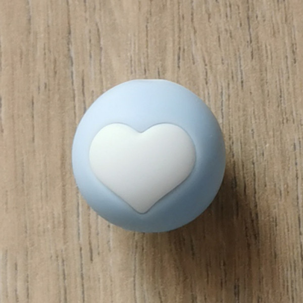 Motivperle Herz Pastellblau/Weiß