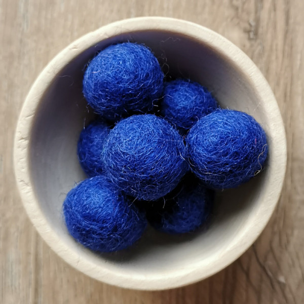 Filzperle Blau