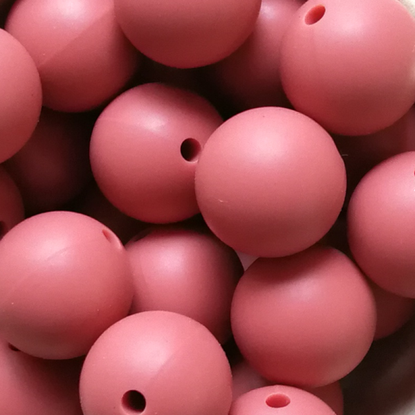 Silikonperle Rund Maroon 15mm