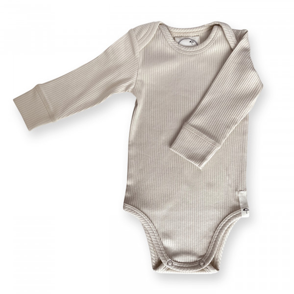 Saga Copenhagen | Baby Body langarm / Langarmbody gerippt Beige