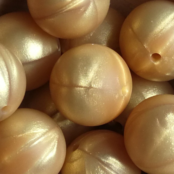 SILIKONPERLE RUND "GOLD" 19MM