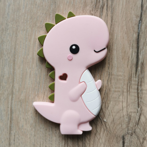 Silikonanhänger Dino Rosa