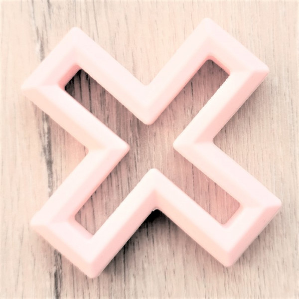 SILIKONANHÄNGER "KREUZ ROSA"