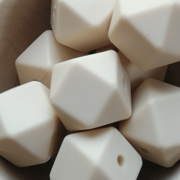 Silikonperle Hexagon Beige