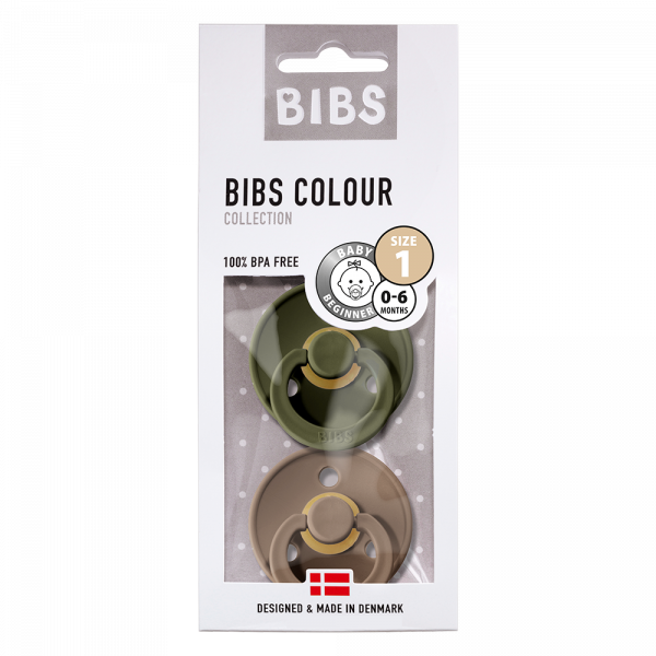 BIBS SCHNULLER - HUNTER GREEN / DARK OAK - GRÖSSE 1