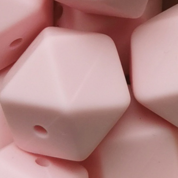 Silikonperle Hexagon Hellrosa