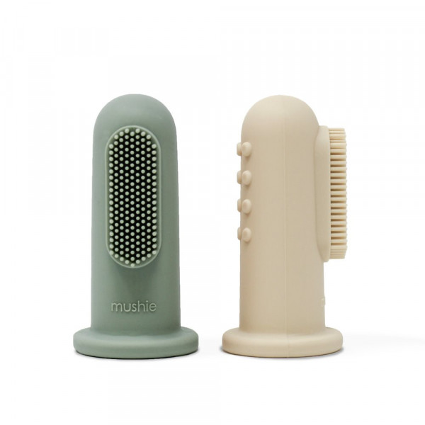 MUSHIE FINGER- ZAHNBÜRSTE / BABY ZAHNBÜRSTE - CAMBRIDGE BLUE / SAND