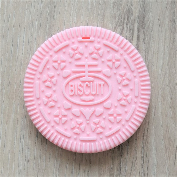 Silikonanhänger Keks Rosa