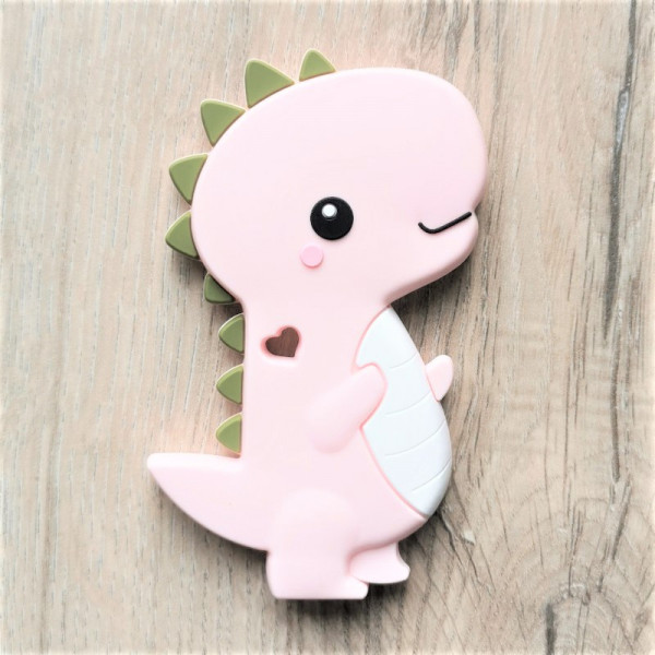 Silikonanhänger Dino Rosa