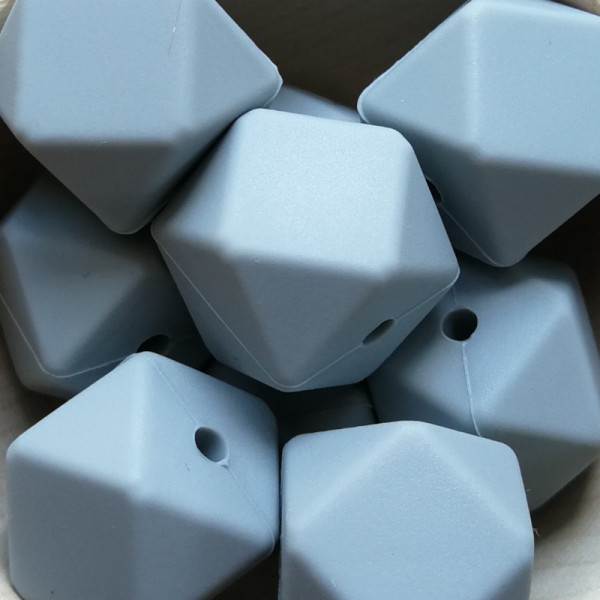 Silikonperle Hexagon Grau
