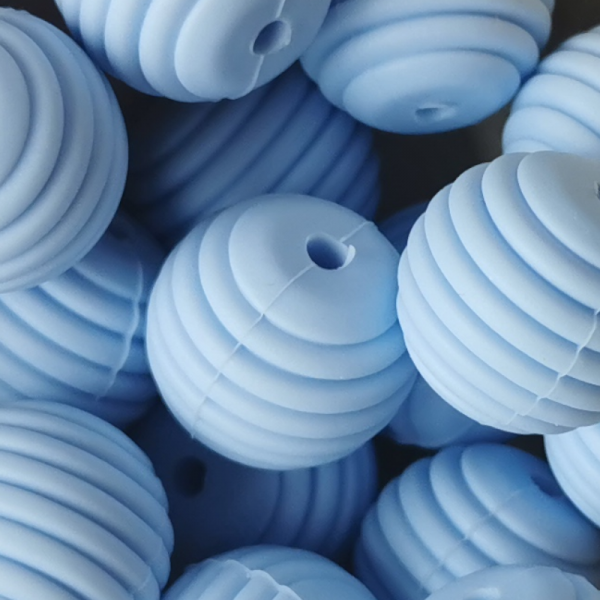 RILLENPERLE "HELLBLAU" 15MM