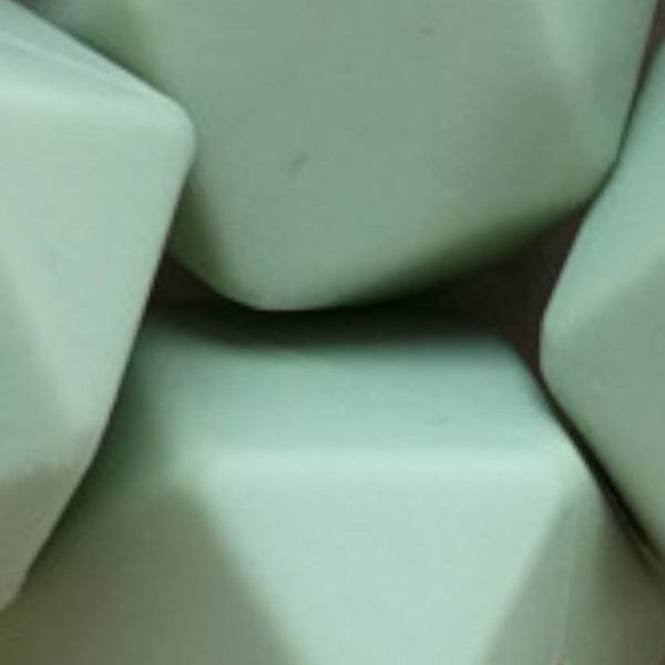 SILIKONPERLE HEXAGON "OLIV" 17MM