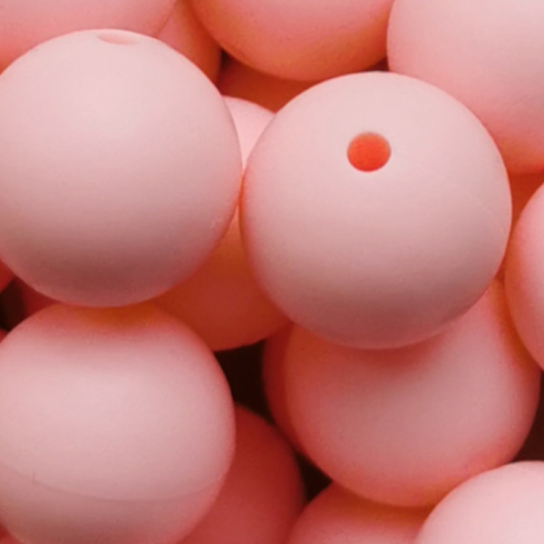 SILIKONPERLE RUND "ROSA" 15MM
