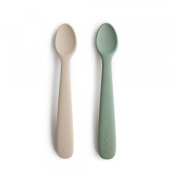 MUSHIE BESTECK-SET / BABYLÖFFEL - CAMBRIDGE BLUE / SAND