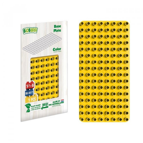 BiOBUDDi | kleine Grundplatte für Spielsteine Gelb