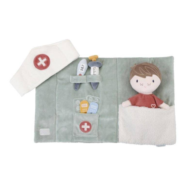 Little Dutch | Kuschelpuppe Jim - Spielset Krankenpflege