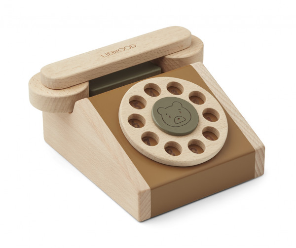 Liewood Telefon / Spieltelefon aus Holz "Selma" Caramel Mix