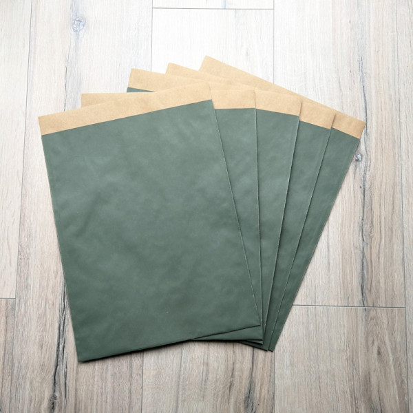 5x PAPIERTASCHE / GESCHENKTASCHE OLIV