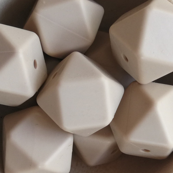 Silikonperle Hexagon Cappuccino